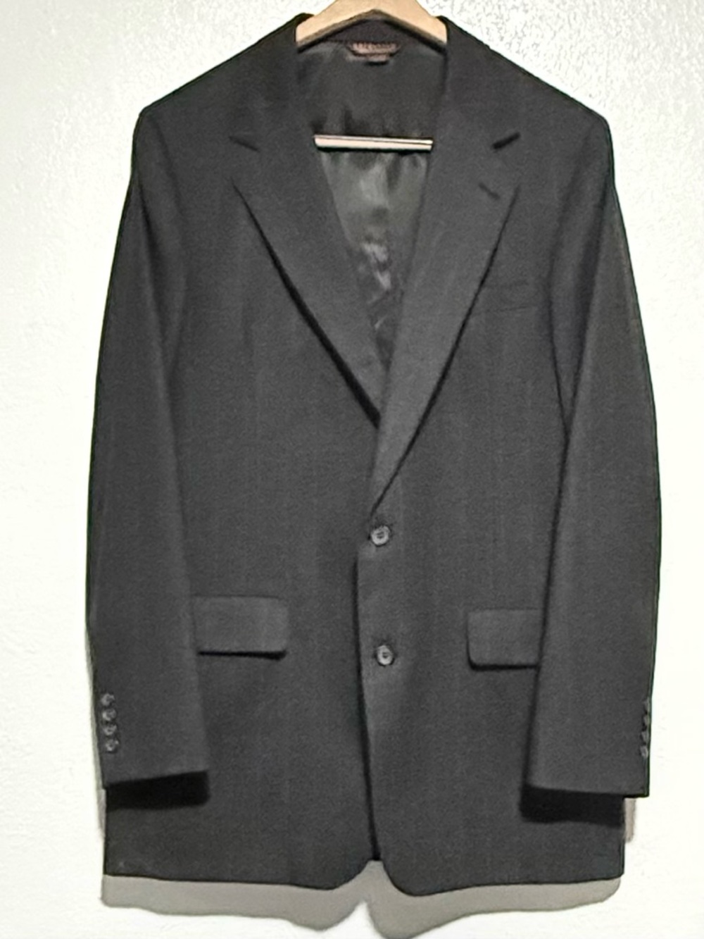 Vintage Nordstrom Man 100% Pure Wool Black Blazer Size XLG Made In USA